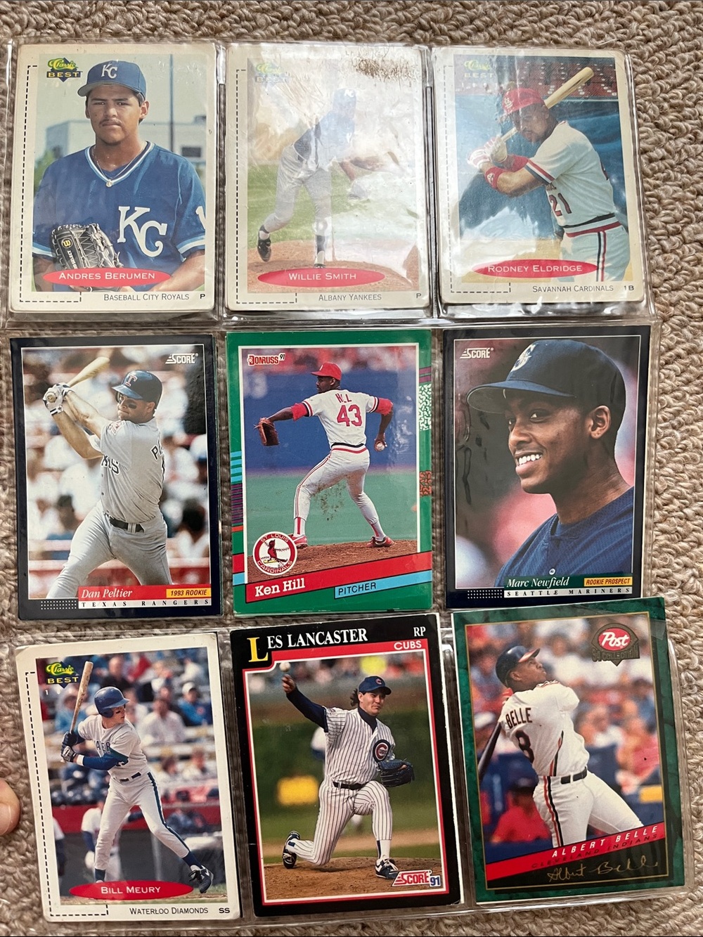 Baseball Card Collector Set - Blue, Red, Green Accents
